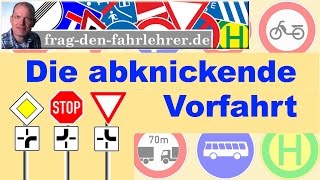 VORFAHRTSREGELN ERKLÄRT  ABKNICKENDE VORFAHRT THEORIE LERNEN FÜR DEN FÜHRERSCHEIN [upl. by Fernanda930]