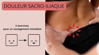 Soulager la DOULEUR SACROILIAQUE en 5 exercices faciles à faire à la maison [upl. by Angus594]