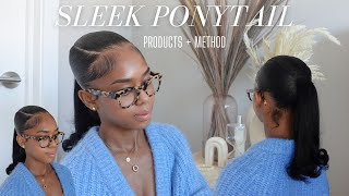 How to do a Low Sleek Fluffy Ponytail on Short 4C Natural Hair Under 10 BucksMona B [upl. by Sakul]