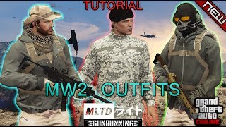 NEW 3 MW2 GUNRUNNING OUTFIT TUTORIALS  141  GTA Online  Clothing glitches NOT MODDED [upl. by Ardnossak]