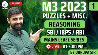 M3 2023 Session  01  Free Mains Practice Course  By Dhruva Sir  IBPSSBIPOClerk 2023 [upl. by Haile349]