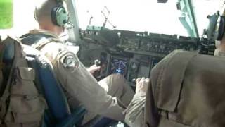 2008 Kuwait to Iraq C17 Taking OFF as viewed from the flight deck [upl. by Jerri]