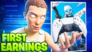 My First EARNINGS  NEW Best Chapter 5 Fortnite Controller Settings XboxPS5PC [upl. by Schell]