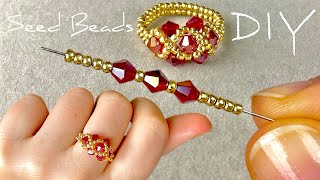 How to Make Ring with Beads How to Make Beads Jewellery at Home [upl. by Cordi]