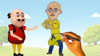 Motu Patlu Drawing EasyMotu Patlu Matial ArtMotu Patlu Wala Drawing [upl. by Malynda]