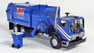 Mack MR Side Loader Garbage Truck AW 134 Scale Diecast Model by First Gear [upl. by Alfonse]