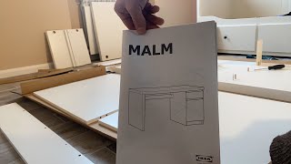 montaggio scrivania MALM di ikea [upl. by Onaicilef93]