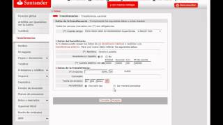 Banco Santander  Transferencias banca online [upl. by Amliv]