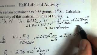 Radioactivity Activity and HalfLife Calculation [upl. by Nyrem]