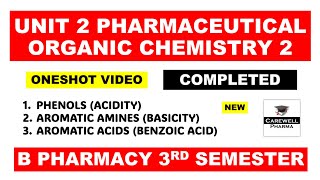 Unit 2 Poc 2 Complete  Phenols  Aromatic Amines  Aromatic acids  Carewell Pharma 3rd semester [upl. by Hsina350]