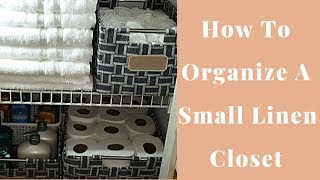 NEW Small Linen Closet Makeover  How To Organize A Small Linen Closet  Organization Tips amp Tour [upl. by Ahtram649]