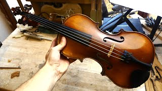 Ancient Violin Reparation  ASMR Full Restoration Video [upl. by Ennayram]