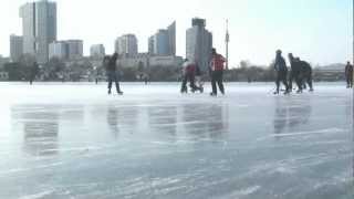 ⛸️ Eislaufen auf der Alten Donau in Wien  Beeindruckende Atmosphäre [upl. by Maghutte]