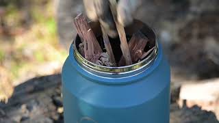 DIY Tabletop Smokeless Fire Pit from a Water Bottle smokeless wood burning camp stove [upl. by Bigelow]