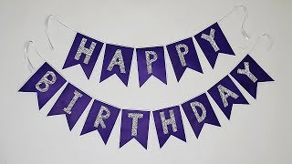 DIY Birthday Banner  Birthday Decoration Ideas At Home  Party Decorations [upl. by Yeniffit]