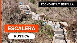 ESCALERA RÚSTICA de PIEDRAS ⚒️​⛰️​ muy económico Tutorial paso a paso [upl. by Gottlieb]