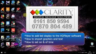 HOW TO USE HD PLAYER SOFTWARE  HOW TO ADD NEW SCREEN TO THE PROGRAM BY CLARITY LED LTD [upl. by Schenck]