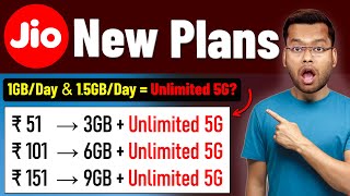 Jio Unlimited 5G Data Plan  Jio True Unlimited Upgrade Plan 51 101 151  Jio New Plans 2024 [upl. by Ahsrop]