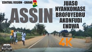 Assin Juaso To Assin Akonfudi Via Brofoyedru Endwa in the Central Region of Ghana 4K [upl. by Sirovat]