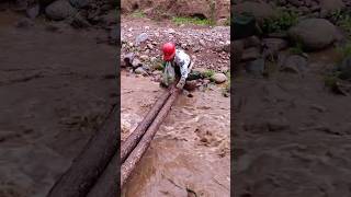 This girl crosses this river to get fodder for her goats [upl. by Narra]