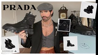 PRADA Monolith Brushed Leather amp ReNylon Boots With Pouche  GOODKICKS [upl. by Klepac]