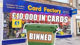 UK DUMPSTER DIVER SHOWS THE EXTREME WASTE BY UK STORE CARD FACTORY £10000 WASTED [upl. by Erund]