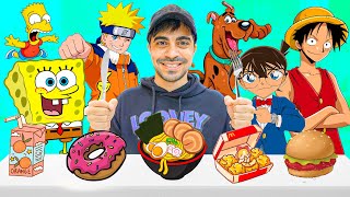 جربت وجبات من الكرتون 😍🔥 Eating Only Cartoon Food for 24 Hours [upl. by Sutit]