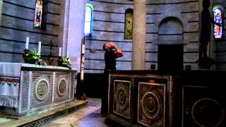 Pisa Baptistry Guard harmonizes with himself Pisa Italy [upl. by Feilak]