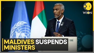 Maldives sacks 3 ministers for insulting comments on PM Modi  IndiaMaldives Controversy  WION [upl. by Elyr]