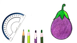 বেগুন আঁকা l begun drawing l how to draw a brinjal l how to draw brinjal easy l brinjal drawing easy [upl. by Benedict]