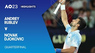 Andrey Rublev v Novak Djokovic Extended Highlights  Australian Open 2023 Quarterfinal [upl. by Yedsnil]