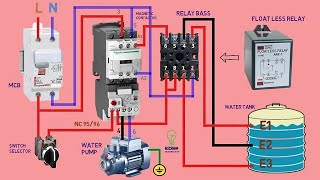 water pump automatic on off floatless relay wiring diagram  SRA Electrical [upl. by Eladnwahs]