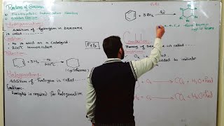 Addition Reactions of Benzene  Hydrogenation halogenation amp Combustionch9  12th class chemistry [upl. by Stoecker64]