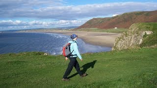 Port Eynon Rhossili Bay Walk Gower Peninsula Walks In Swansea Wales UK [upl. by Eiramasil646]