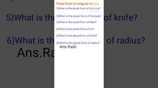 Important questions on plural forms of singular nounsEnglish grammar [upl. by Bolte]