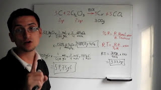 Calculos Estequiométricos con porcentaje de rendimiento [upl. by Aninaj802]