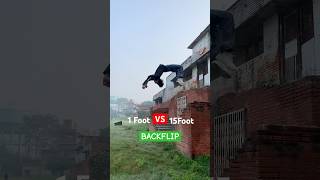 1Foot VS 15Foots BACKFLIP😨 parkour backflip flip [upl. by Bronwyn796]