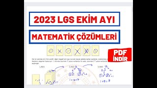 2023 LGS Ekim Ayı Örnek Matematik Soruları Ve Çözümleri [upl. by Apthorp]