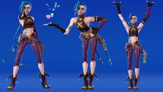 Arcane Jinx All Emotes amp Dances Chapter 2 Season 8  Fortnite [upl. by Jocko827]