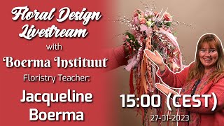 Flower Arranging Demonstration by Jacqueline Boerma Livestream 56 [upl. by Kinnard]