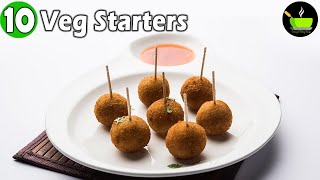 10 Popular Indian Vegetarian Party Snacks and Starter Recipes [upl. by Ilonka]