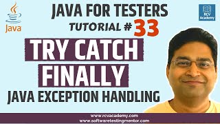 Java for Testers 33  Try Catch Java  Exception Handling in Java [upl. by Faxon]