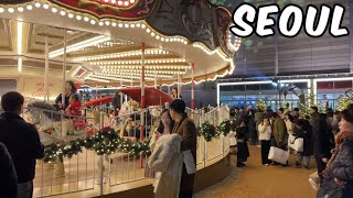 Lotte World Tower Christmas Walk Seoul City Korea Jamsil 4K City Tour [upl. by Idihc]