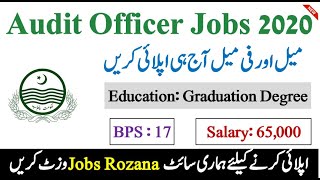 PPSC Audit Officer Jobs 2020 Male amp Female Apply Online [upl. by Anyela]