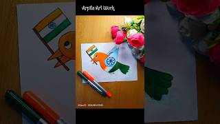 Independence day special Bird drawing step by step with colour  INDIA Flag 🇮🇳 arpitaartwork [upl. by Medor]