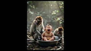 Someones baby was sitting in a basin Was it washed away by the water Brother Monkey immediately [upl. by Keeryt]