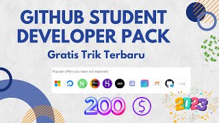 Cara Membuat Akun Github Student Developer Pack Gratis 2023 Terbaru [upl. by Aihppa]