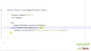 try catch Java Ejemplo 1 [upl. by Suoilenroc]