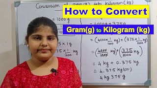 Gram to kilogram  how to convert gram into kilogram  g to kg [upl. by Loria848]