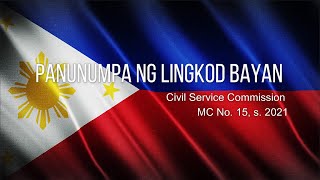 LATEST PANUNUMPA NG LINGKOD BAYAN 2021 MC No 15 s 2021 [upl. by Aniham]